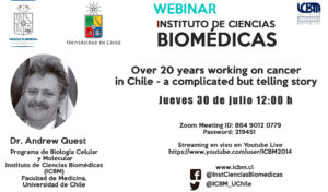 ICBM realizará tercer Webinar: “Over 20 years working on cancer in Chile – a complicated but telling story”