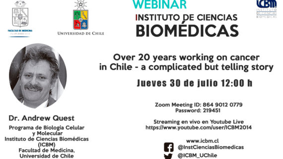ICBM realizará tercer Webinar: “Over 20 years working on cancer in Chile – a complicated but telling story”