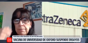 Entrevista en noticias 24 horas con Dra. Mercedes López, sobre pausa en ensayos de fase 3 de vacuna Oxford.