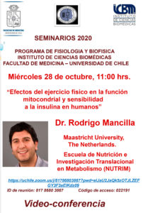 Seminario de Fisiología: “Efectos del ejercicio físico en la función mitocondrial y sensibilidad a la insulina en humanos”