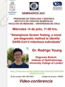 Seminario: “Smartphone Screen Testing, a novel pre-diagnostic method to identify SARS-CoV-2 infectious individuals”