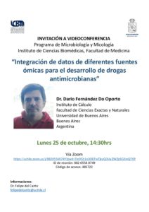 Seminario: “Integración de datos de diferentes fuentes ómicas para el desarrollo de drogas antimicrobianas”