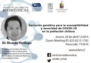 Webinar:  “Variación genética para la susceptibilidad y severidad de COVID-19 en la población chilena «