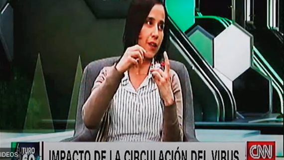 Entrevista a Dra. Mónica Acevedo en CNN Chile, sobre reconocimiento hecho por la revista Nature relacionado a la detección de anticuerpos neutralizantes.