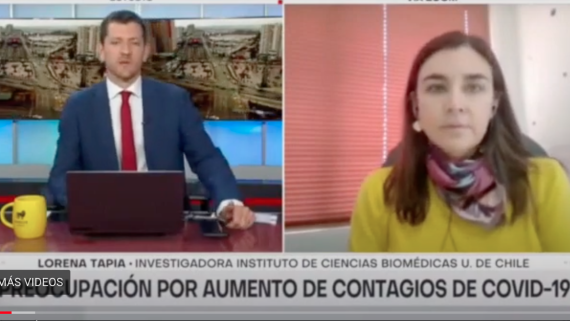 Entrevista a Dra. Lorena Tapia en 24 Horas sobre aumento de contagios por Covid-19.