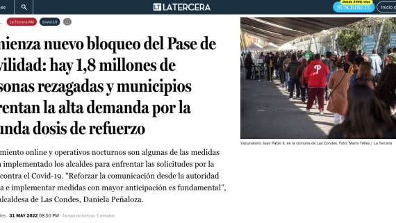 Entrevista a Dr. Miguel O’Ryan en La Tercera online, sobre nuevo bloqueo de pase de movilidad.