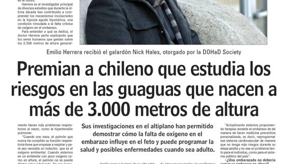 Entrevista Dr. Emilio Herrera en LUN por investigación de riesgos de niños que nacen a grandes alturas