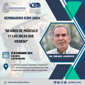 Seminarios ICBM 2024 – 13 noviembre 12h – Dr. Enrique Jaimovich – 50 años de músculo (y las ideas que vienen)