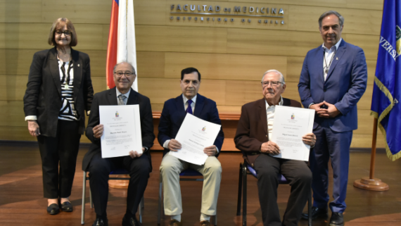 Nuevos Profesores Eméritos: doctores Miguel Gasic, Ramón Rodrigo y Marcelo Wolff